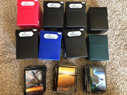 Magic the Gathering Card Deck Boxes and 300+ card sleeves - Image 1