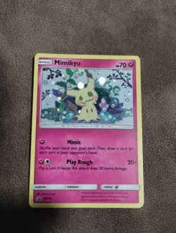 Mimikyu Promo SM163 Team Up Blister Pokemon Card Sun & Moon Holo - Image 1