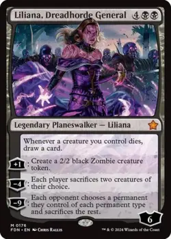 MTG English Liliana, Dreadhorde General NM Normal Foundations - Image 1