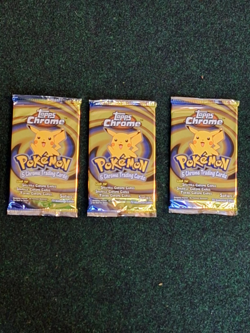3 packs !!!!! Sealed 2000 Pokemon Topps Chrome (Series 1) Booster Pack - Image 1