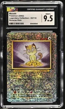 2002 POKEMON LEGENDARY COLLECTION MEWOTH #53 REVERSE HOLO CGC 9.5 MINT+ - Image 1