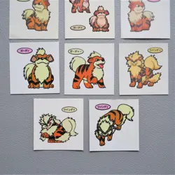 Pokemon Bread Deco Chara Seal Sticker Growlithe 8 stickers Japanese f497 - Image 3
