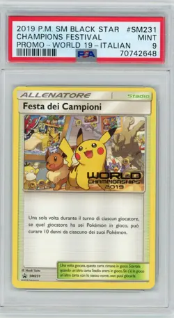 Champion's Festival - Italian - World Championships 2019 - SM231 - PSA 9 Pokemon - Image 1