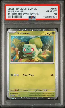 2023 POKEMON SVP EN-SV BLACK STAR PROMO 151 POSTER COLL #046 BULBASAUR PSA 10 - Image 1