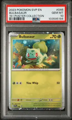 2023 POKEMON SVP EN-SV BLACK STAR PROMO 151 POSTER COLL #046 BULBASAUR PSA 10 - Image 1