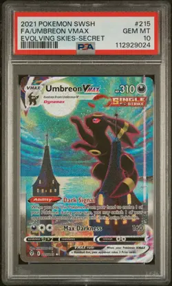 2021 POKEMON SWORD & SHIELD EVOLVING SKIES SECRET FULL ART/UMBREON VMAX PSA 10 - Image 1