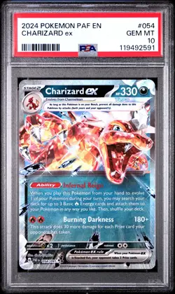 2024 POKEMON PAF EN-PALDEAN FATES #054 CHARIZARD EX PSA 10 - Image 1