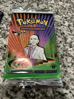 Pokemon Unlimited GYM CHALLENGE Vintage CCG Factory Sealed Booster Pack Blaine - Image 1