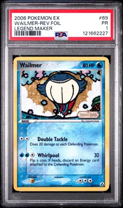 PSA 1 Wailmer Reverse Holo #69 2006 Pokemon EX Legend Maker Stamped PR - Image 1
