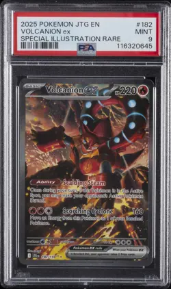 2025 POKEMON JTG EN-JOURNEY TOGETHER #182 VOLCANION EX PSA 9 - Image 1