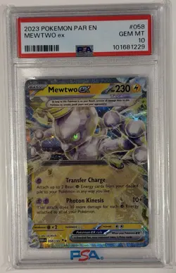 Pokemon TCG Mewtwo ex 058/182 Paradox Rift Double Rare PSA 10 GEM MINT - Image 1