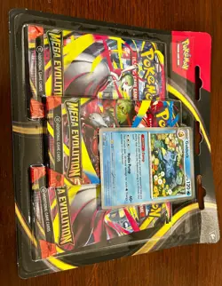 Pokemon Mega Evolution 3 Booster Pack Blister Golduck Pokemon - NEW SEALED - Image 1