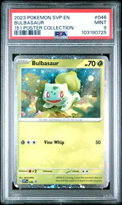 2023 POKEMON SVP EN-SV BLACK STAR PROMO 151 POSTER COLL #046 BULBASAUR PSA 9 - Image 1