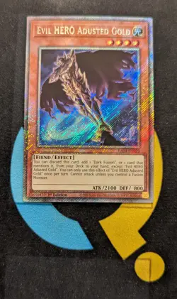RA04-EN029 Evil HERO Adusted Gold Platinum Secret Rare 1st YuGiOh - Image 1
