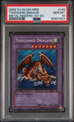 2002 YU-GI-OH! MRD-METAL RAIDERS 1ST ED #143 THOUSAND DRAGON PSA 10 - Image 1