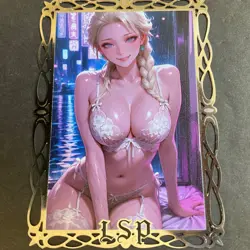 Goddess Story Gold METAL Card - Serial Number #013/100! Anime Waifu Elsa Bikini - Image 1