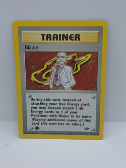 Pokemon Trainer Card 1st Edition Blaine Gym Challenge 17/132 Vintage Holo Rare - Image 1