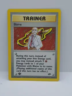 Pokemon Trainer Card 1st Edition Blaine Gym Challenge 17/132 Vintage Holo Rare - Image 2