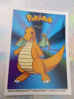 POKEMON STICKER CARD #149 DRAGONITE (RARE) - Image 1