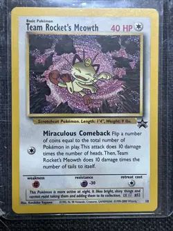 Team Rocket's Meowth #18 - Black Star Promo WoTC Pokemon Card - Near Mint (NM) - Image 1
