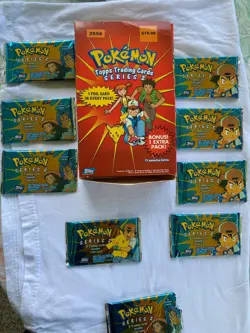 Pokemon Topps Series 2 Booster Box 8 Packs Sealed 2556 Hobby Vintage Cards ❗ - Image 2