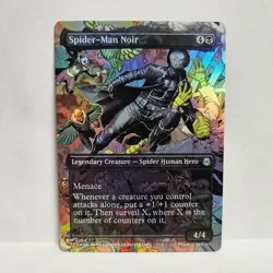 Spider-Man Magic The Gathering Spider-Man Noir U 0204 Borderless Foil (NM) - Image 1