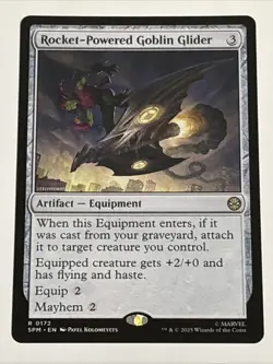MTG Universes Beyond: Spider-man Rocket-Powered Goblin Glider 0172 NM Rare - Image 1