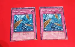 2x misprint Dust Tornado SD3-EN027 1st Edition yugioh played damaged card miscut - Image 2