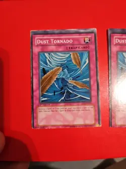 2x misprint Dust Tornado SD3-EN027 1st Edition yugioh played damaged card miscut - Image 3
