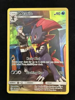 Weavile 238/236 Cosmic Eclipse Secret Art Rare Holo Sun & Moon Pokemon TCG Card - Image 1