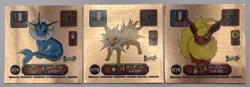 Pokemon Card Jolteon Vaporeon Flareon Set Amada Seal Super DX Sticker Japanese - Image 1