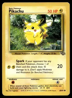 Pikachu 60/64 Pokemon Card Jungle Common 50 HP Lightly Played NB - Image 1