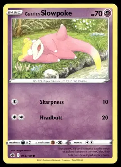 Galarian Slowpoke 54/198 Pokemon Card Chilling Reign Common 70 HP LP MY - Image 1