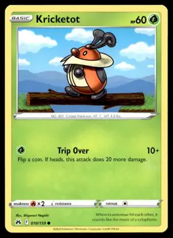 Kricketot 10/159 Pokemon Card Crown Zenith Common 60 HP Lightly Played E44 - Image 1