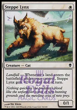 Steppe Lynx 1x FOIL ZEN MTG Zendikar Common MINT white - Image 1
