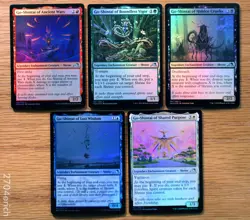 Set 5 FOIL Kamigawa Neon Dynasty Shrine Enchantments *NM* (Magic MTG) Go-Shintai - Image 1