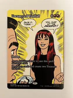 MTG Unexpected Windfall (Borderless) (29) | NM | Marvel Universe {MAR} - Image 1
