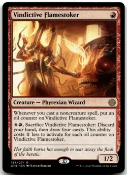 MTG Vindictive Flamestoker R Phyrexia: All Will Be One 154 LP - Image 1