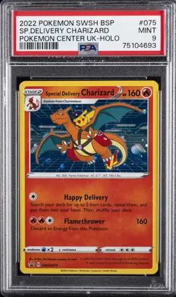 2022 POKEMON SWSH BLACK STAR PROMO #075 SPECIAL DELIVERY CHARIZARD-HOLO PSA 9 - Image 1