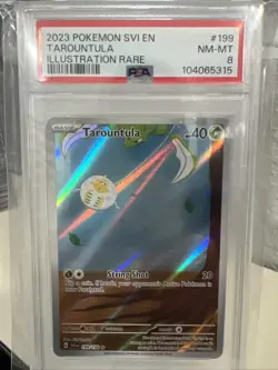 2023 Pokemon Svi En Tarountula Illustration Rare #199 Graded Psa 8 - Image 1