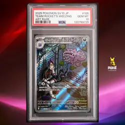 PSA 10 Team Rocket's Weezing 105/098 Glory of SV10 Japanese IR AR Pokemon Art - Image 1
