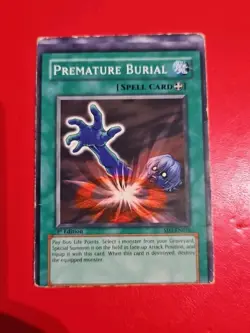 yugioh misprint Premature Burial SD3-EN018 1st Edition played error miscut rare - Image 1