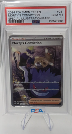 PSA 10 2024 Pokemon TEF EN Morty's Conviction Special Illustration Rare #211 - Image 1