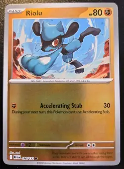 Riolu 076/132 Reverse Holo Common Mega Evolution Pokemon TCG - Image 1
