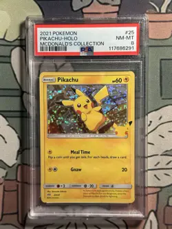 2021 Pokemon McDonald's Collection Pikachu Holo 25/25 PSA 8 NEAR MINT - Image 1