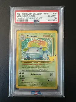 PSA 10 Gem Mint Venusaur 15/102 2021 Classic Collection Celebrations Pokemon - Image 1
