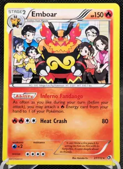 Emboar Pokemon Legendary Treasures 27/113 Holo Rare LP - Image 1