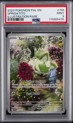 2023 POKEMON PAL EN-PALDEA EVOLVED ILLUSTRATION RARE #196 SPRIGATITO PSA 9 - Image 1