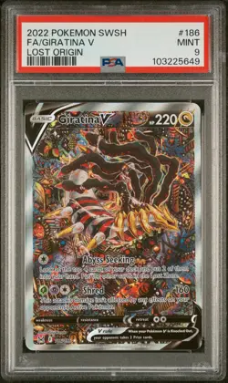 2022 POKEMON SWORD & SHIELD LOST ORIGIN FULL ART #186 GIRATINA V PSA 9 - Image 1