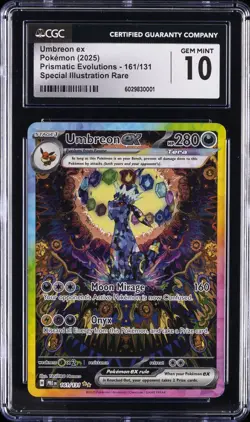 2025 POKEMON PRISMATIC EVOLUTIONS SPECIAL ILLUSTRATION #161 UMBREON EX CGC 10 - Image 1